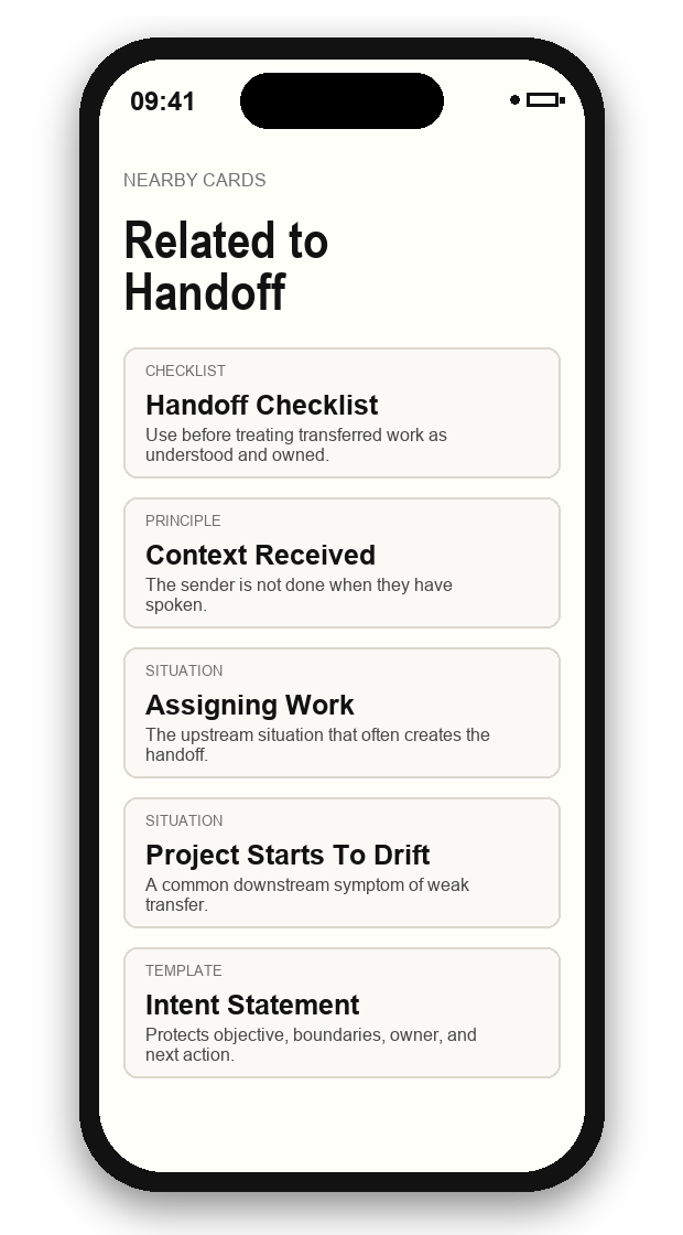 RDAC related cards for a handoff situation