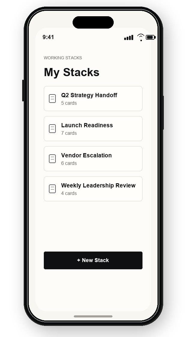 RDAC working stacks for live management situations